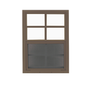 Brown Vertical Slider 21" x 36" Window with Tempered Glass Front