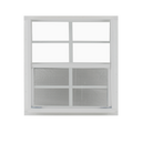 White Vertical Slider 36" x 36" Window with Tempered Glass Back