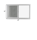 Horizontal Slider Flush Window with Temper Glass, No Grid Window Dimensions 36" x 24"
