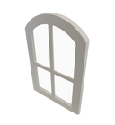 Fixed 12" x 18" PVC Arched Window with Acrylic Glass Front Side