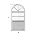 Vertical Slider One Piece Arched Window with Temper Glass Window Dimensions 18" x 36"