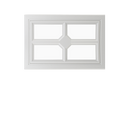 Fixed Garage Door Window - Square Cross, 4 Lite with Plexiglass Window Front