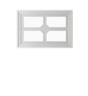 Fixed Garage Door Window - Square Cross, 4 Lite with Plexiglass Window Back