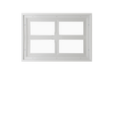Fixed Garage Door Window - Cross, 4 Lite with Plexiglass Window Back