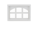 Fixed Garage Door Window - Carriage Design with Plexiglass Window Back