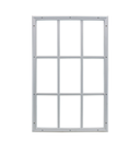 Door Glass 9-Lite Half Lite Window Insert External Grids Back