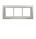 Transom Window White 36" x 12" Double Pane Standard Glass Clear Grids Back