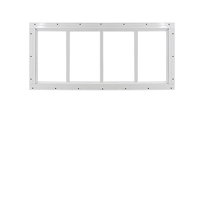 Fixed 10" x 24" White Flush Transom Window with Tempered Glass Front