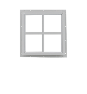 White Fixed 16" x 16" Square Window with Tempered Glass Back