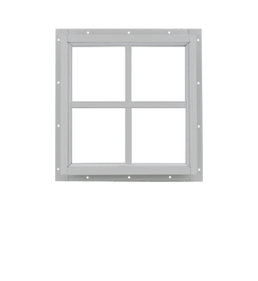 White Fixed 18" x 18" Square Window with Tempered Glass Back White Fixed 18" x 18" Square Window with Tempered Glass Back