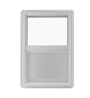 Vertical Slider 24" x 36" Double Pane Tempered Clear Glass Low-E PVC Window Front