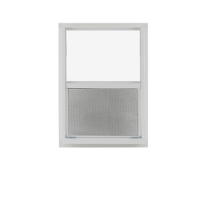White Vertical Slider 18" x 27" Safety Glass Window Without Grids with Temper Glass Back No Grid