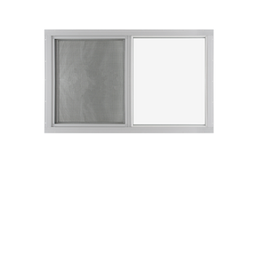 White Horizontal Slider 36" x 24" Flush Window with Temper Glass, No Grid Front