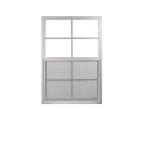 Vertical Slider 18" x 27" White Flush Aluminum Double Pane with Tempered Glass Front