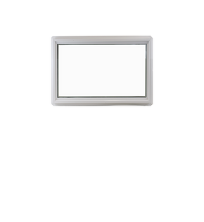 Fixed 16" x 24" Transom Double Pane Tempered Low-E Clear PVC Window Front Fixed 16" x 24" Transom Double Pane Tempered Low-E Clear PVC Window Front