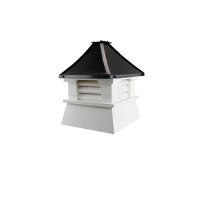 16" Vinyl Vented Cupola with Pagoda Roof Black Metal