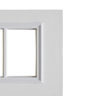 36" X 72"Textured Fiberglass Door With 4-Lite Transom Window Insert External Grids