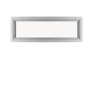 Fixed 10" x 24" Transom Double Pane Tempered Low-E Clear PVC Window Front