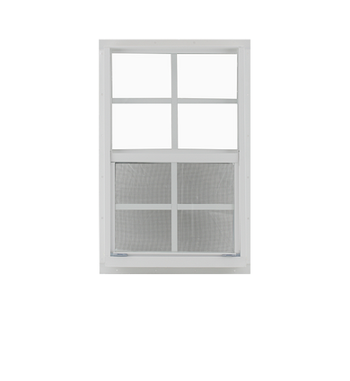 White Vertical Slider 18" x 36" Shed Window with Tempered Glass Back