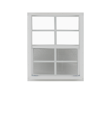 White Vertical Slider 24" x 27" Window with Tempered Glass Back