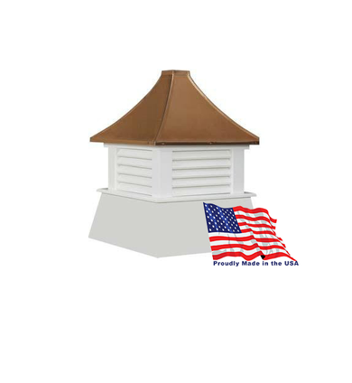 21" Vinyl Vented Cupola with Pagoda Roof Copper