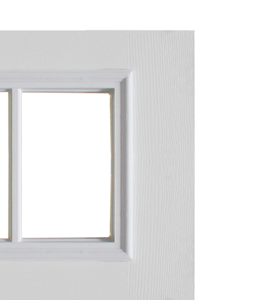 36" X 79"Textured Fiberglass Door With 4-Lite Transom Window Insert External Grids