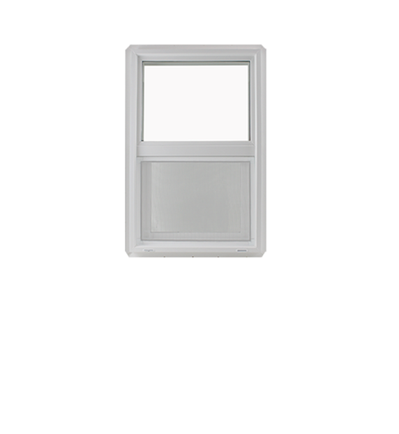 Vertical Slider 14" x 21" Double Pane Tempered Low-E Clear PVC Window Front