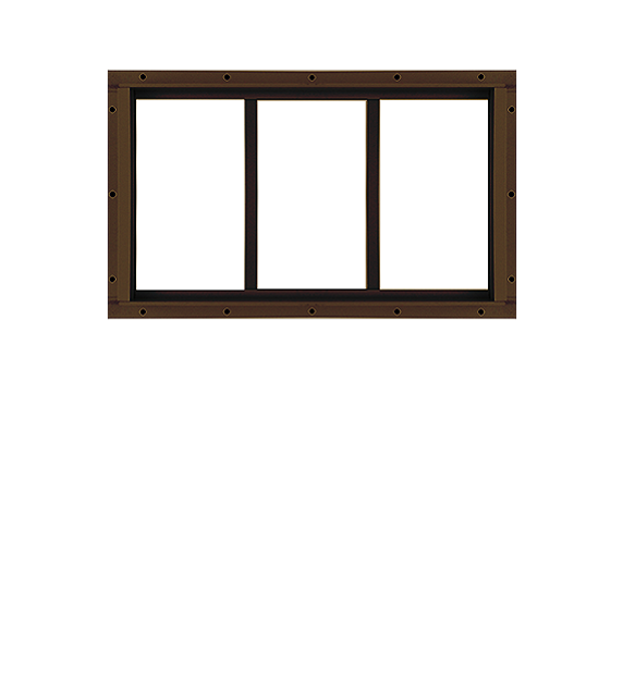 Brown Fixed 10" x 18" Transom Window with Tempered Glass Back