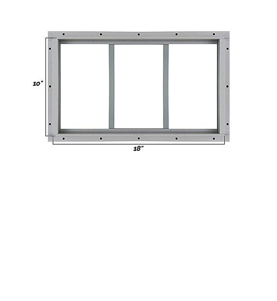 Fixed Transom Window with Tempered Glass Dimensions 10" x 18"