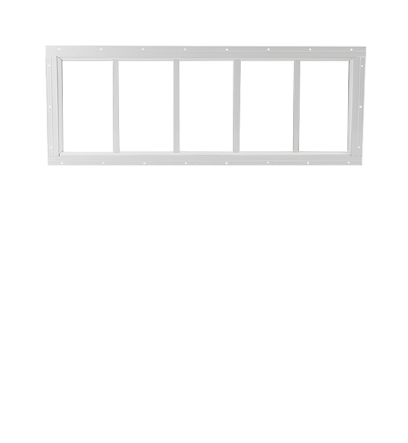 White 10" x 29" Window Front