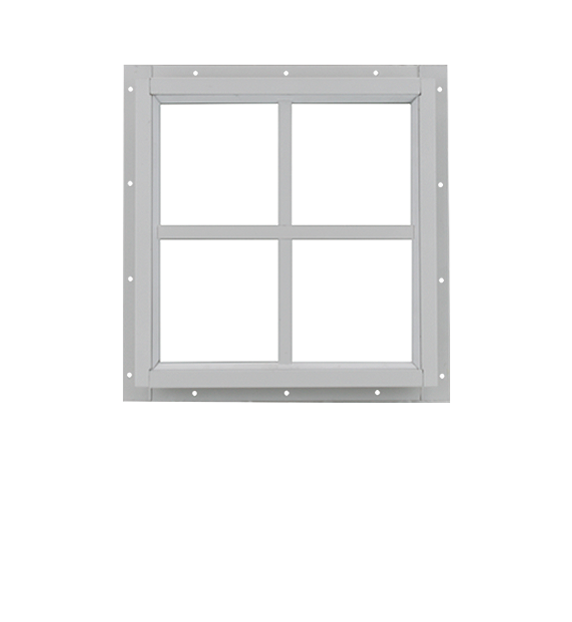 White Fixed 18" x 18" Square Window with Tempered Glass Back