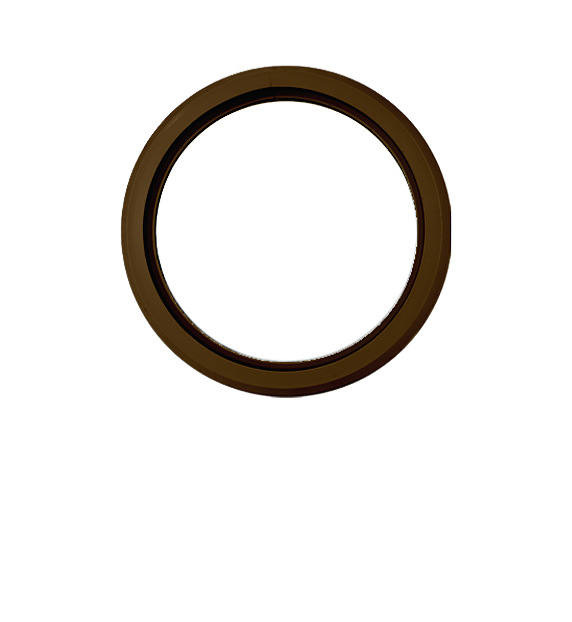 Brown Fixed 10" Round Window with Tempered Glass Back