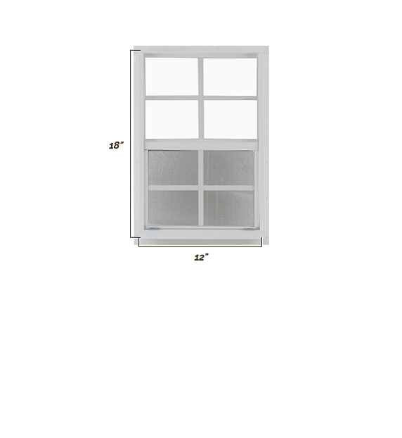Vertical Slider 12" x 18" Window with Tempered Glass Window Dimensions 12" x 18"