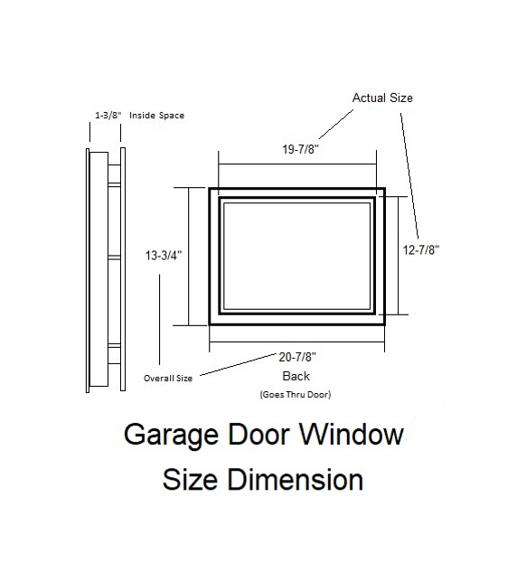 Garage Door Window Overall Size 13-3/4" x 20-7/8"