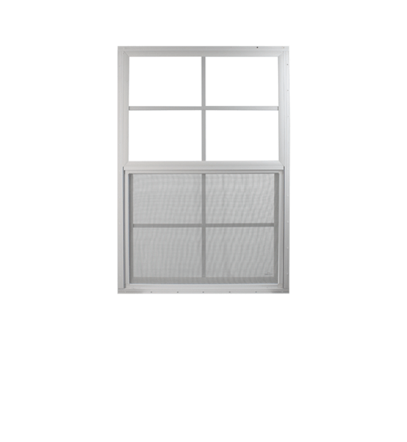 Vertical Slider 18" x 27" White Flush Aluminum Double Pane with Tempered Glass Front