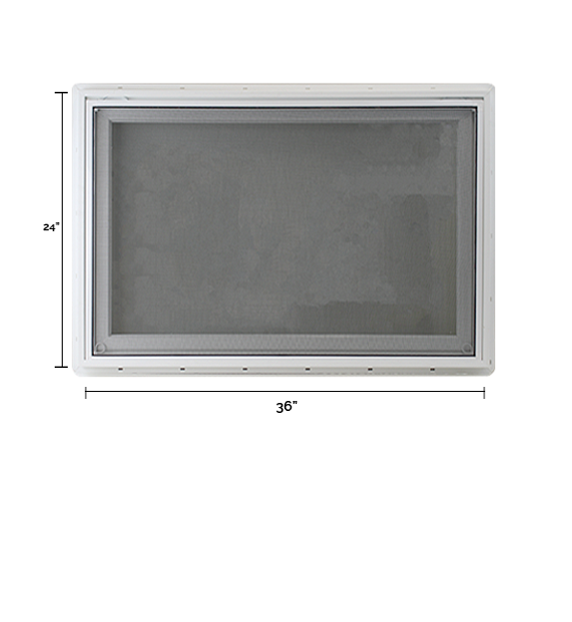 Awning Inward Opening Double Pane Tempered Clear Low E Window Dimensions 36" x 24"