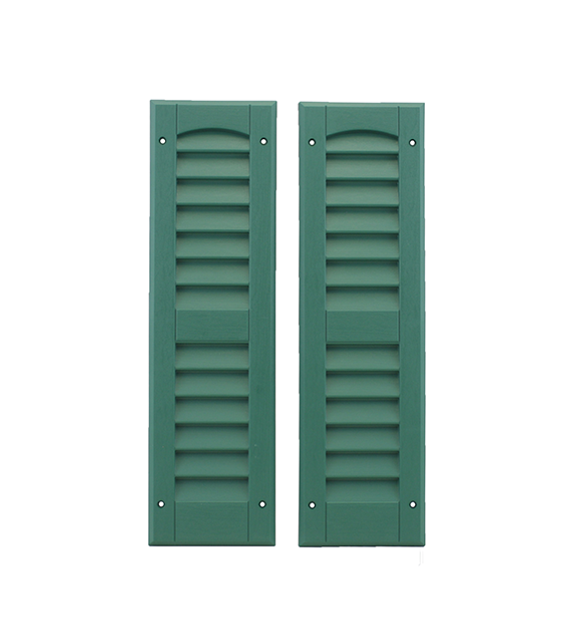 6" x 21" Louvered Green Shutters