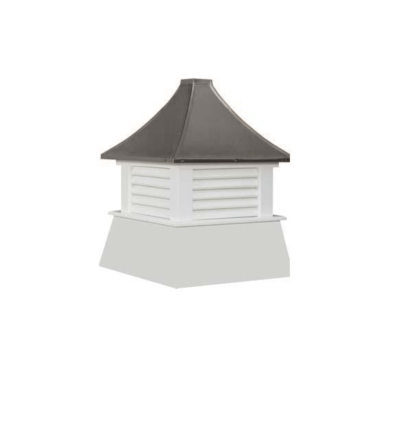 21" Vinyl Vented Cupola with Pagoda Roof Black Metal