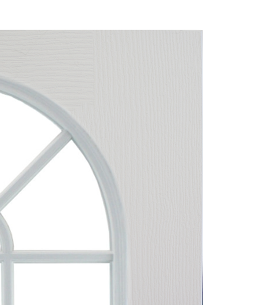 30" X 79"Textured Fiberglass Door With 11-Lite Arched Window Insert External Grids Corner