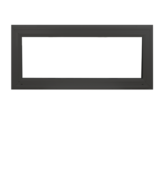 Transom Window Black 30" x 10" Double Pane, G7, DP Rating 66 W1H1 Standard Glass Clear Front