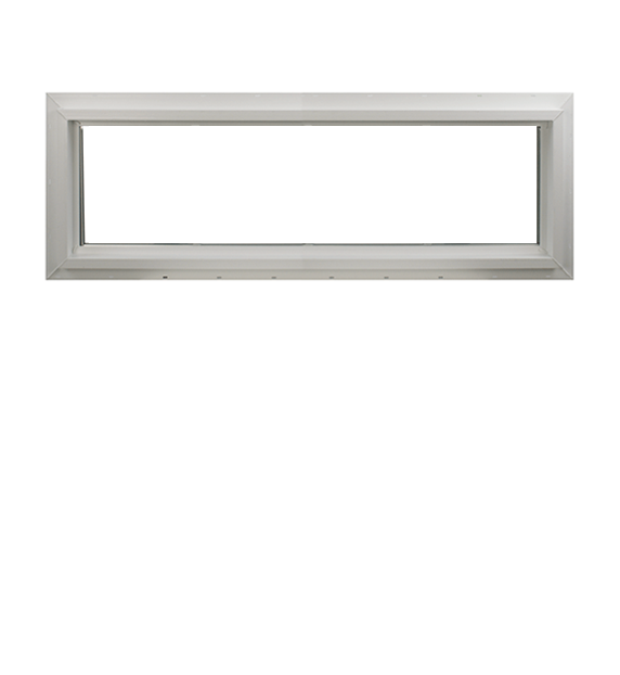 Transom Window White 48" x 12" Double Pane Standard Glass Clear No Grid Back