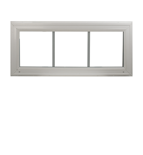 Transom Window White 36" x 12" Double Pane Standard Glass Clear Grids