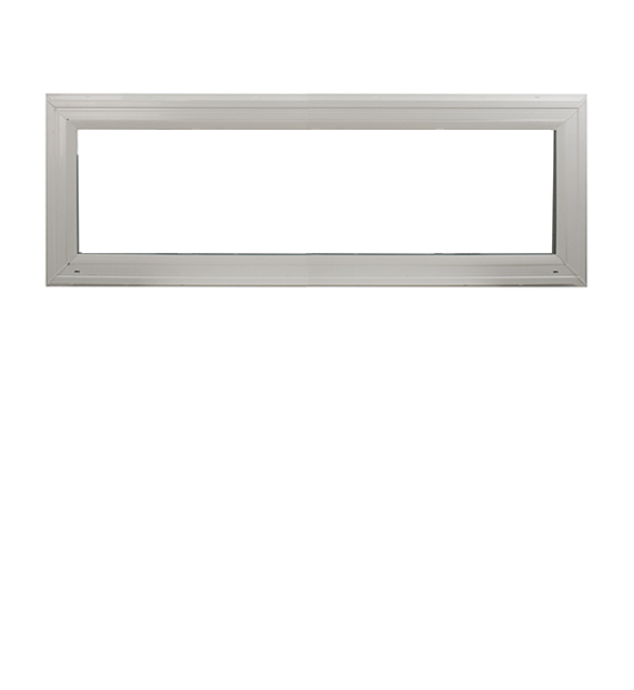 Transom Window White 48" x 10" Double Pane Standard Glass Clear No Grid