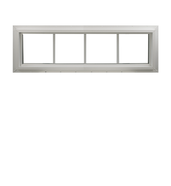 Transom Window White 48" x 10" Double Pane Standard Glass Clear Back