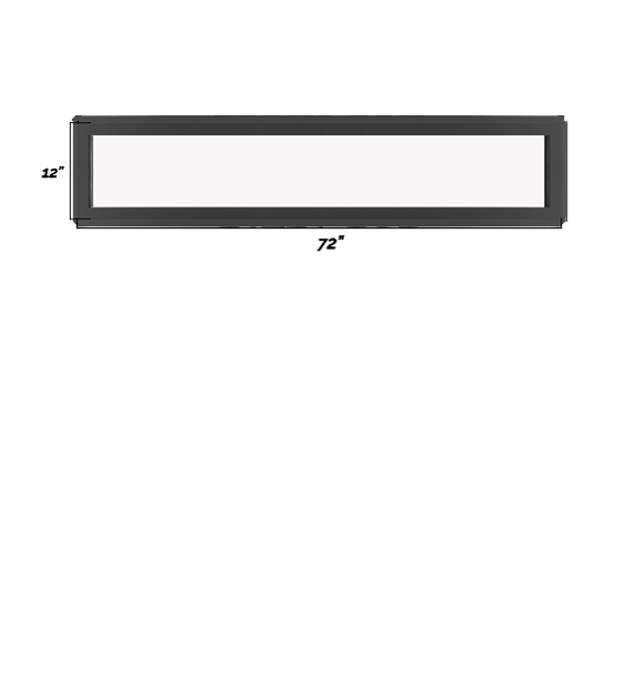 Black Fixed 12" x 72" Transom Double Pane Tempered Low-E Clear PVC Window Dimensions