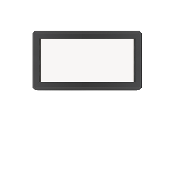 Black Fixed 16" x 48" Transom Double Pane Tempered Low-E Clear PVC Window Black Fixed 16" x 48" Transom Double Pane Tempered Low-E Clear PVC Window