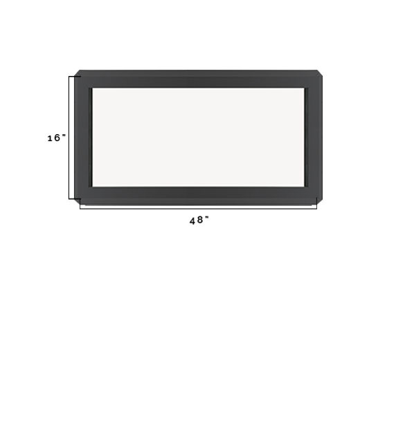 Black Fixed 16" x 48" Transom Double Pane Tempered Low-E Clear PVC Window Black Fixed 16" x 48" Transom Double Pane Tempered Low-E Clear PVC Window