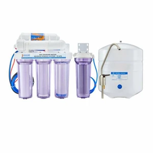 6 Stage 75GPD Drinking & Reef RO/DI System with Brushed Nickel Faucet - Bulk Reef Supply image