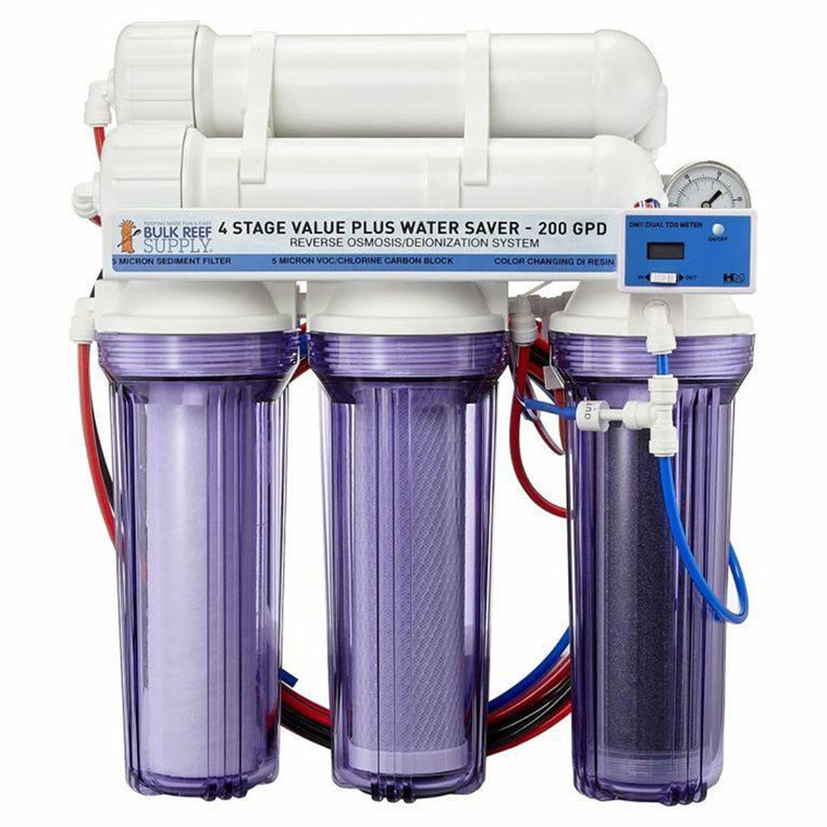 4 Stage Value Plus 200GPD Water Saver RO/DI System - Bulk Reef Supply image