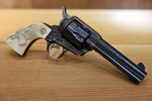 Wilbur Glahn Factory "B" Master Engraved Colt First Generation SAA Revolver with Steer Head Carved Ivory Grips